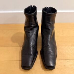 Stuart Weitzman Black Leather Ankle Boots - size 8